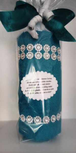 Handtuch Kerze Farbe türkis